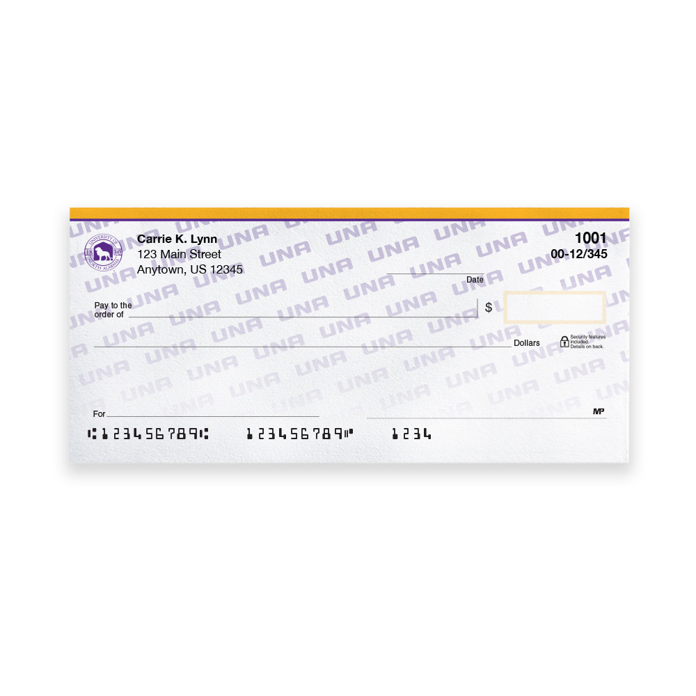 University of North Alabama Collegiate Personal Check - Image 3