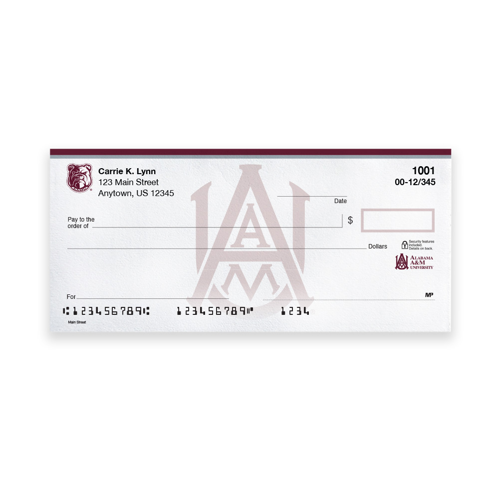 Alabama A&M University Collegiate Personal Check - Image 2