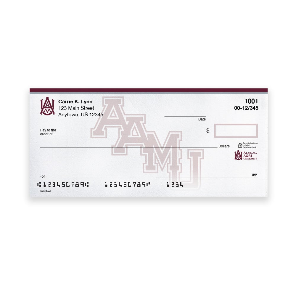 Alabama A&M University Collegiate Personal Check - Image 3