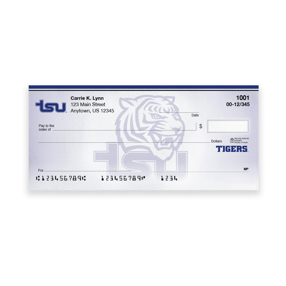 Tennessee State University Collegiate Personal Check - Image 2