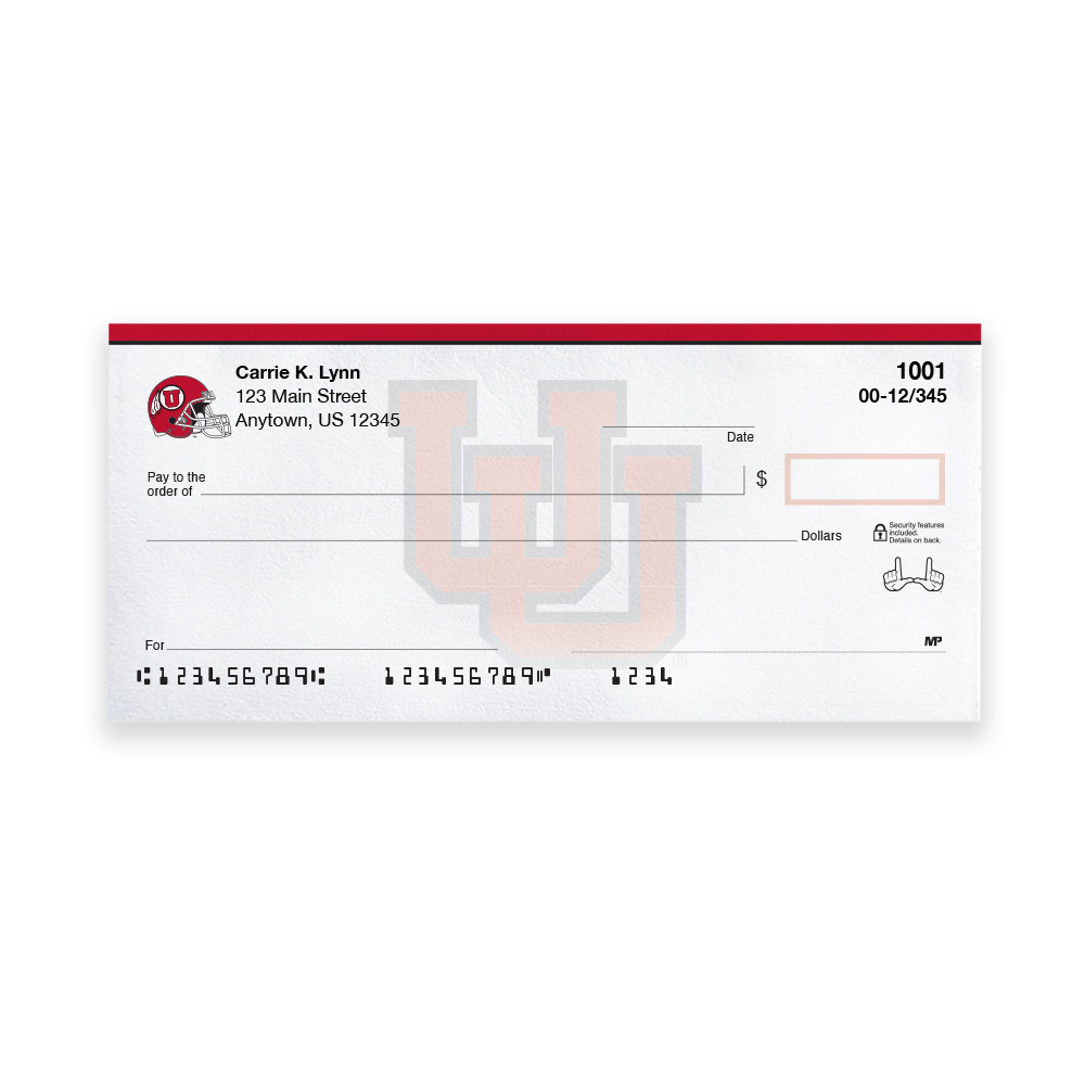 University of Utah Collegiate Personal Check - Image 2