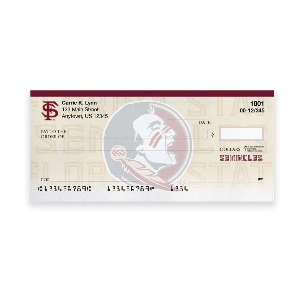 Florida State University Collegiate Personal Check - Image 2