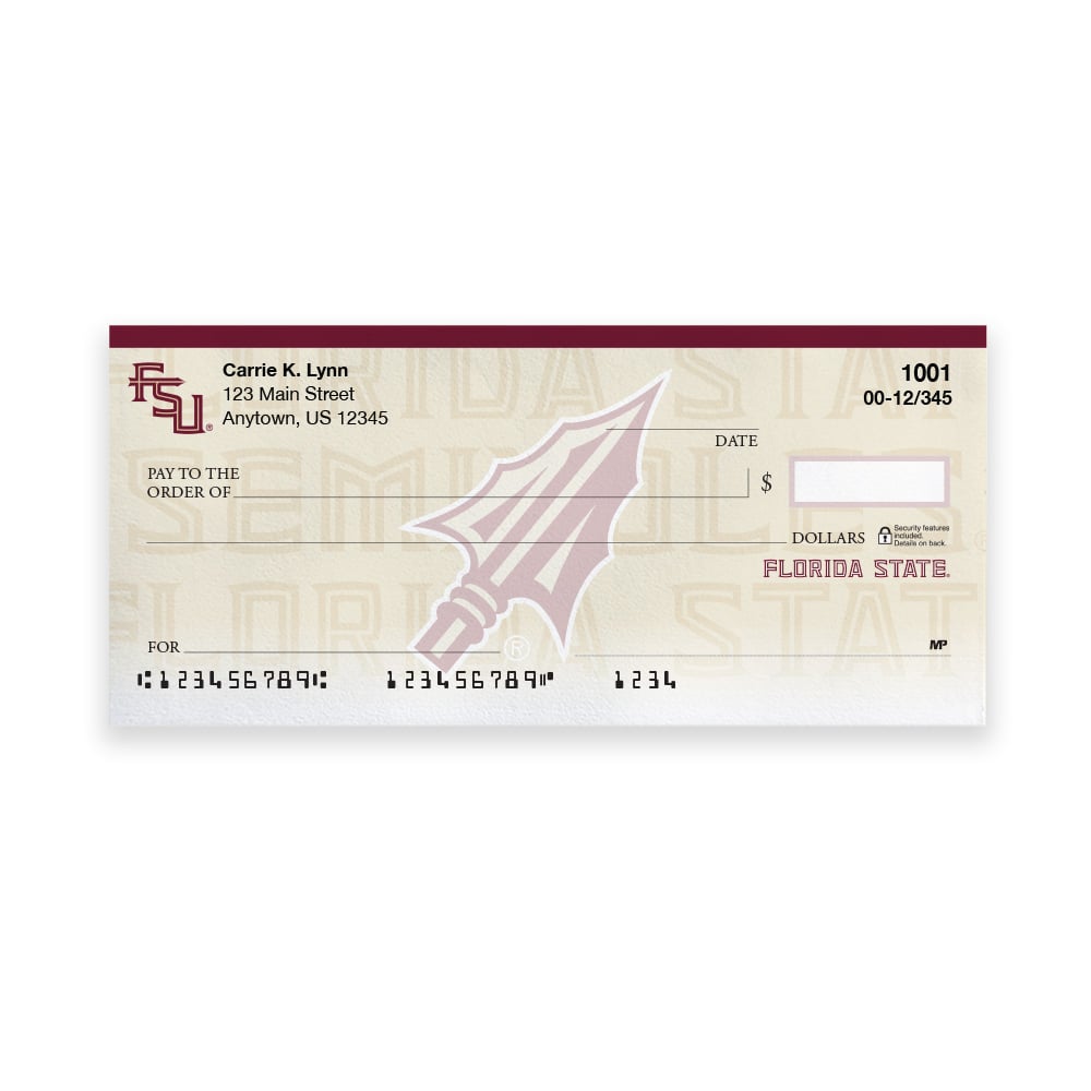 Florida State University Collegiate Personal Check - Image 3