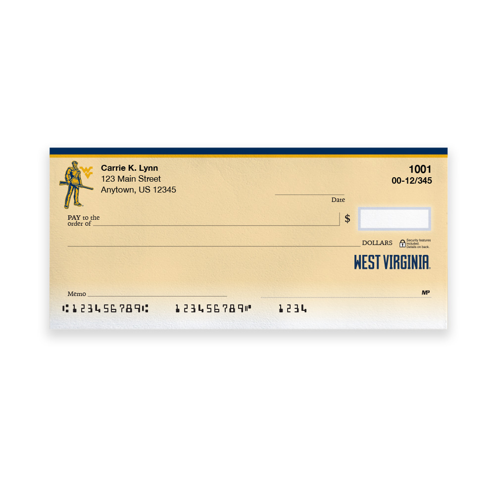 West Virginia University Collegiate Personal Check - Image 2