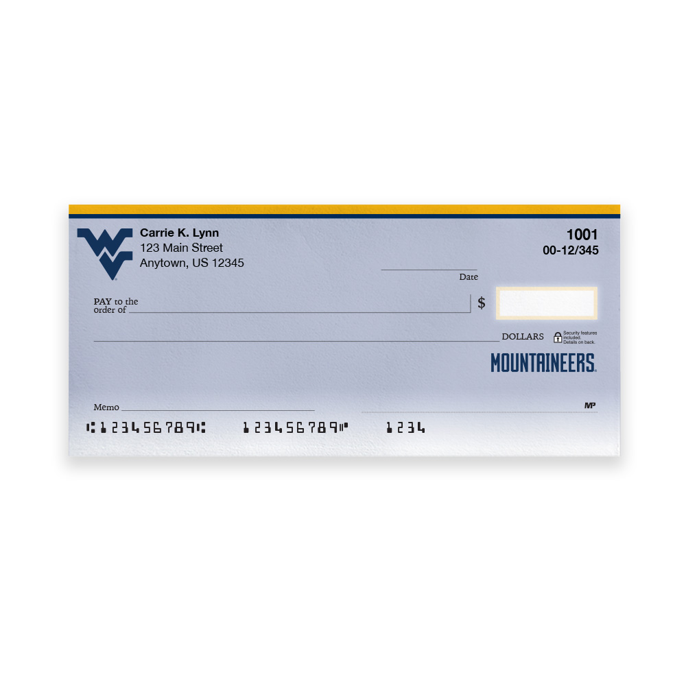 West Virginia University Collegiate Personal Check - Image 3