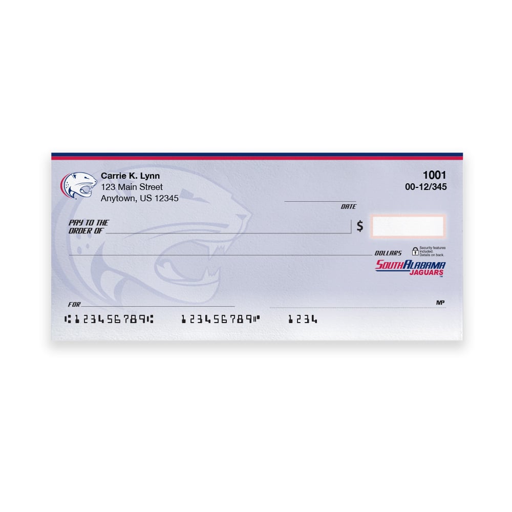 University of South Alabama Collegiate Personal Check - Image 2