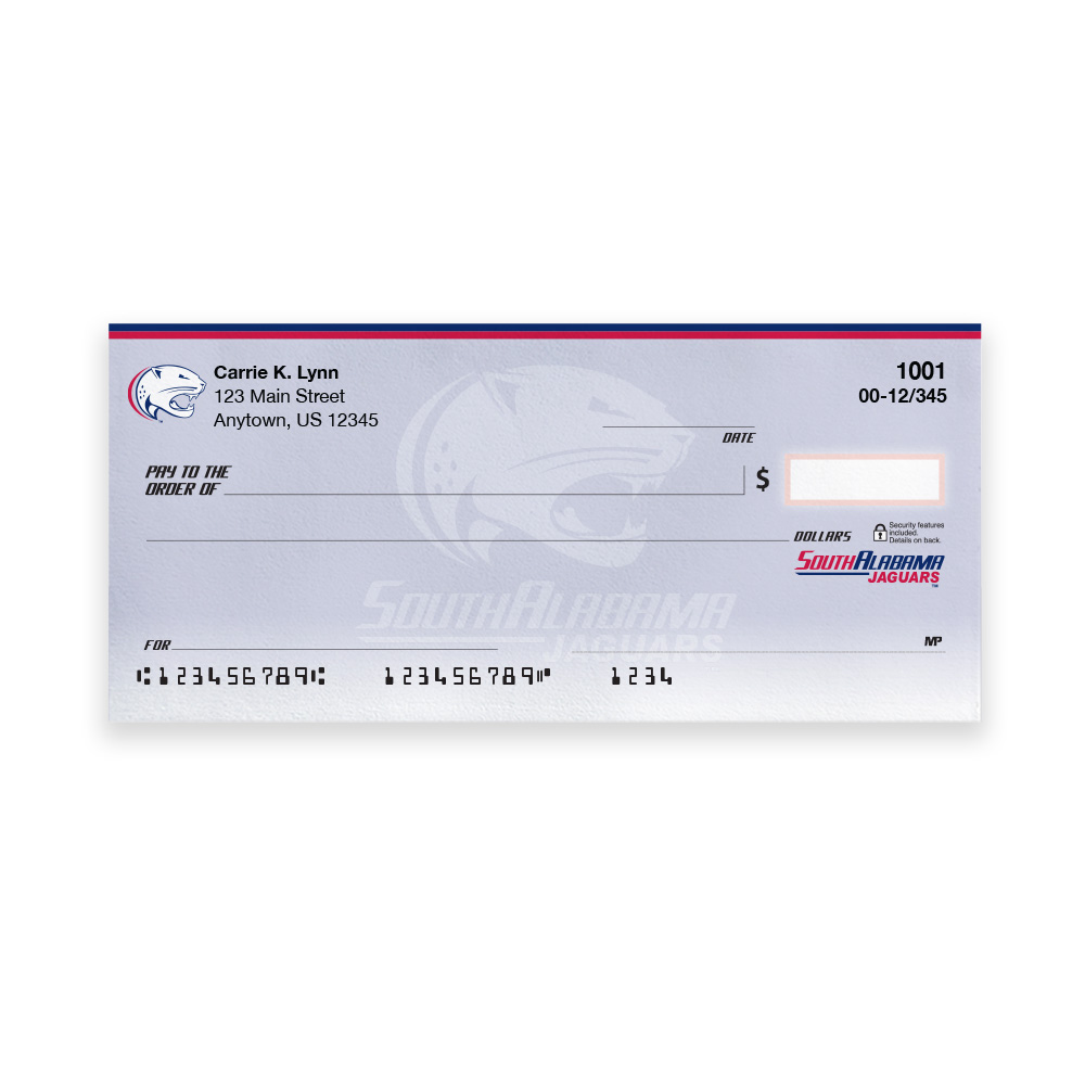 University of South Alabama Collegiate Personal Check - Image 3