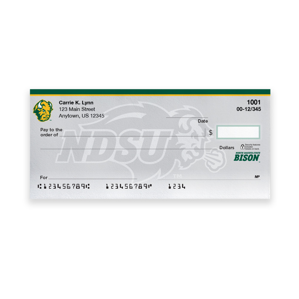 North Dakota State University Collegiate Personal Check - Image 2