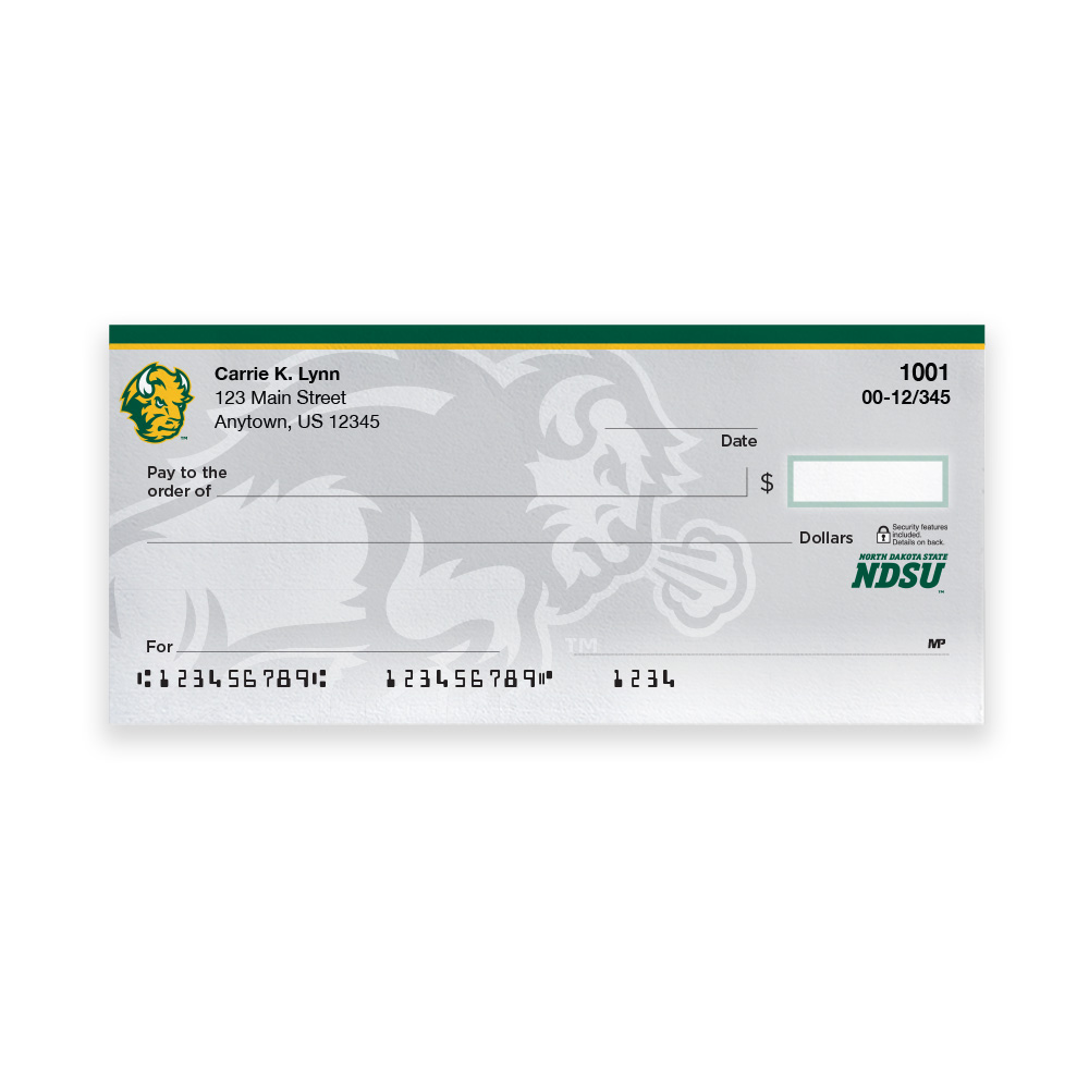 North Dakota State University Collegiate Personal Check - Image 3