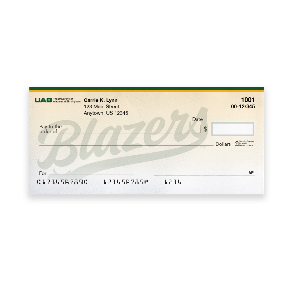 University of Alabama at Birmingham Collegiate Personal Check - Image 3