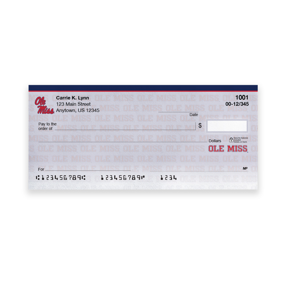 University of Mississippi Collegiate Personal Check - Image 2