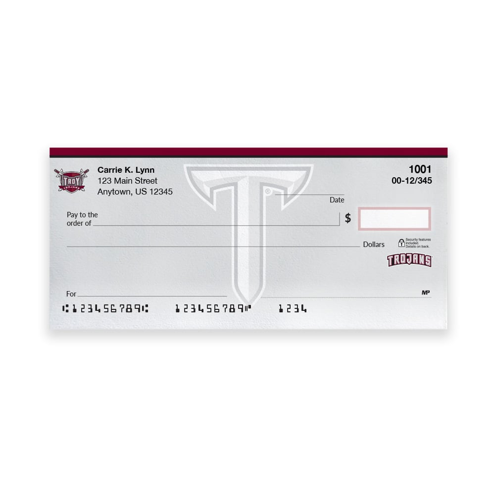 Troy University Collegiate Personal Check - Image 3