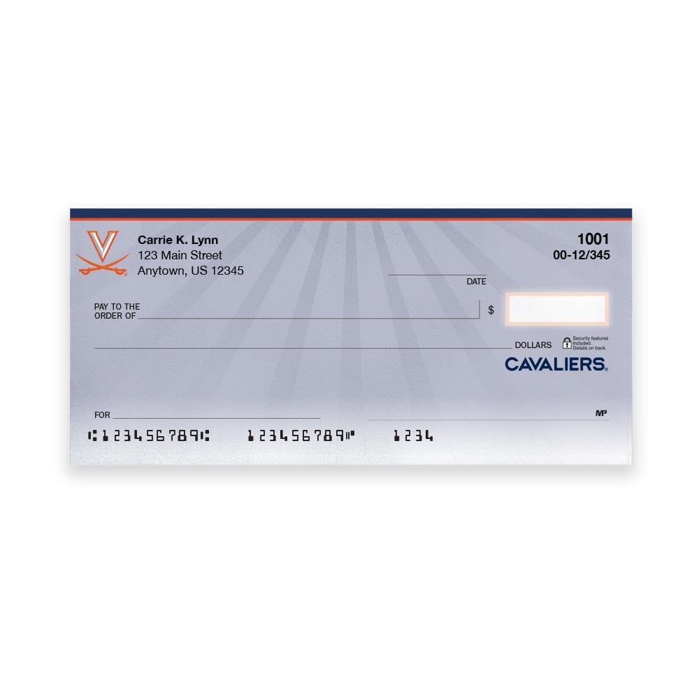 University of Virginia Collegiate Personal Check - Image 2