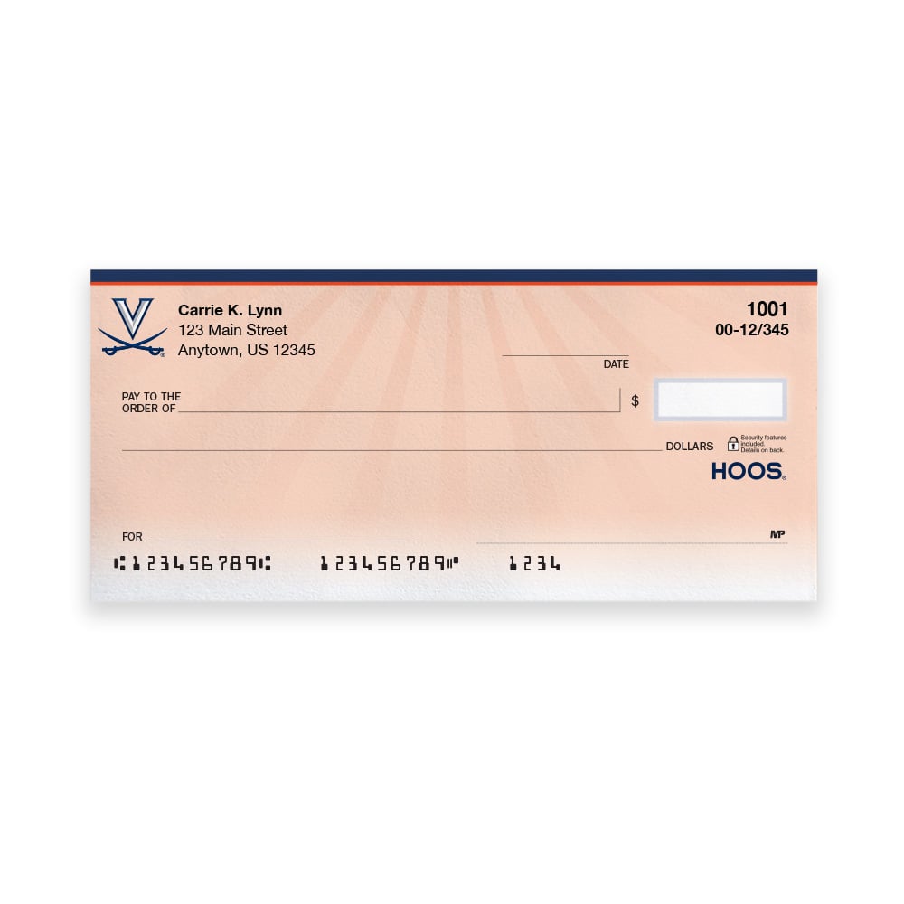 University of Virginia Collegiate Personal Check - Image 3
