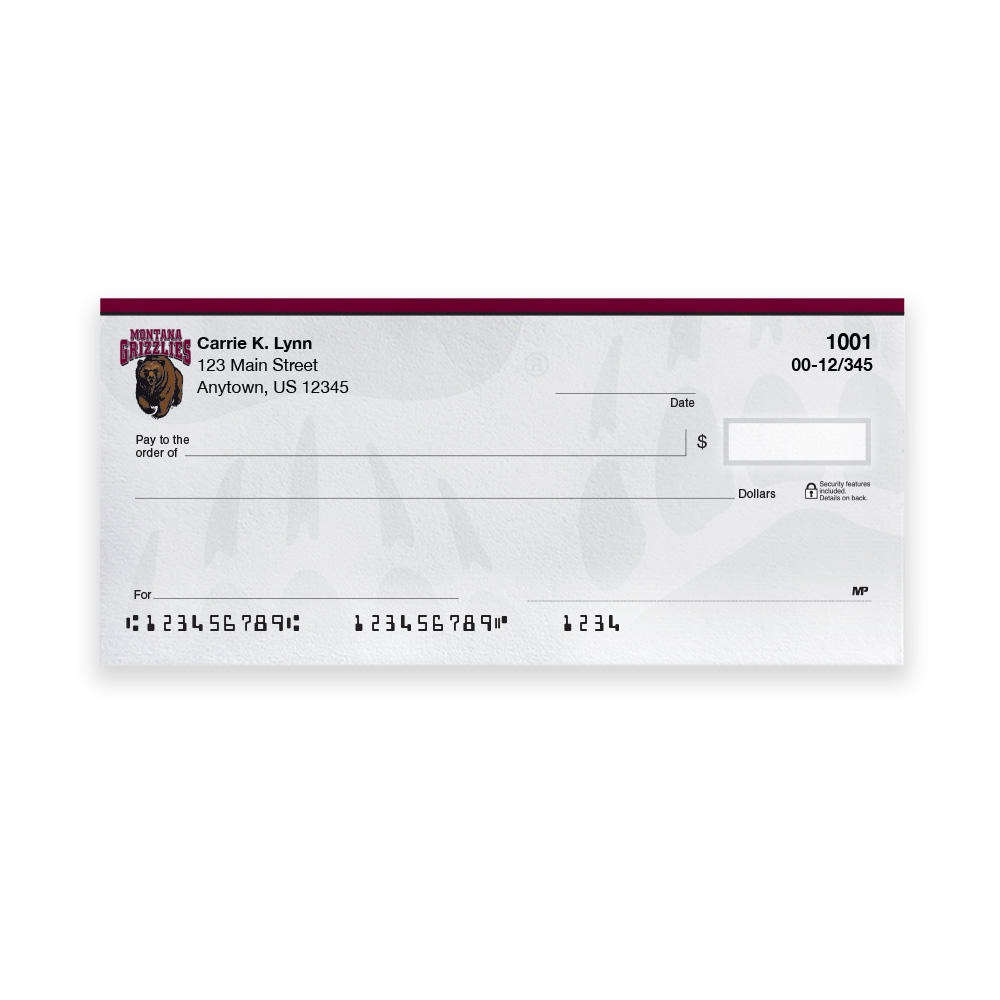 University of Montana Collegiate Personal Check - Image 2