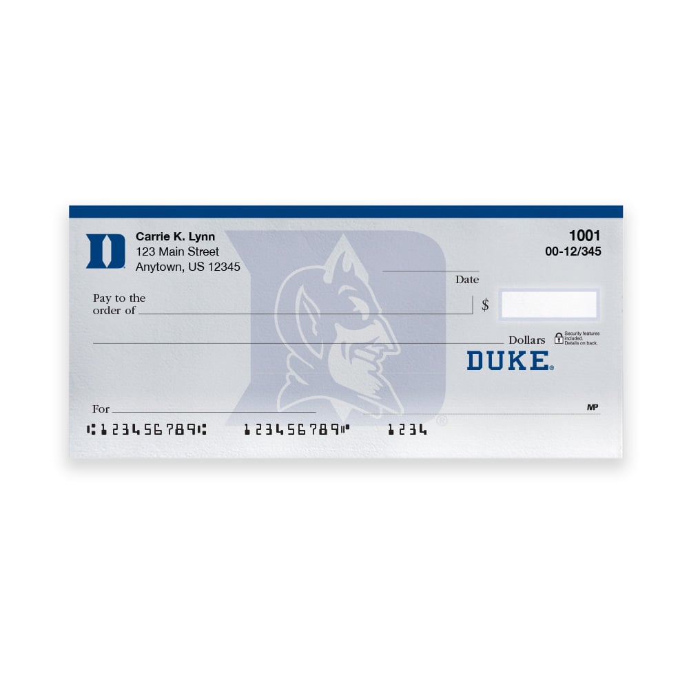 Duke University Collegiate Personal Check - Image 3