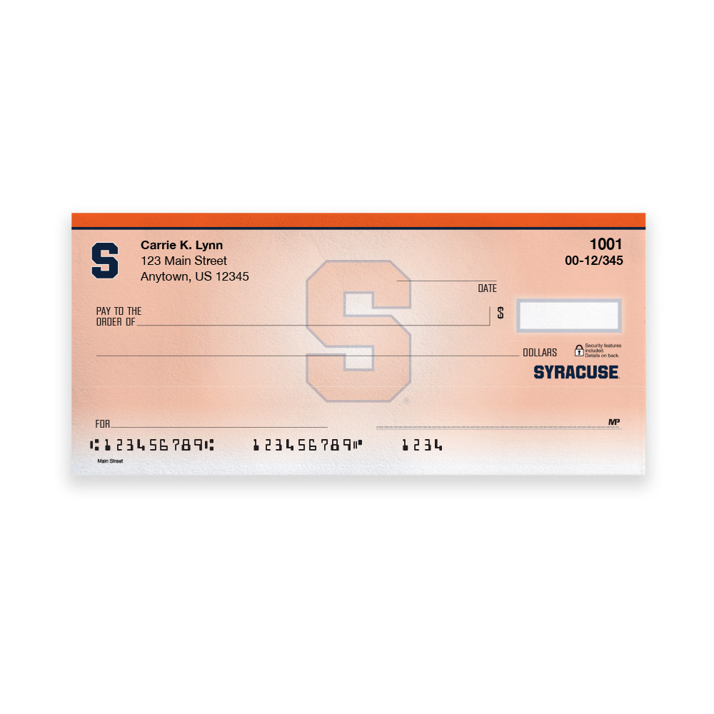 Syracuse University Collegiate Personal Check - Image 2