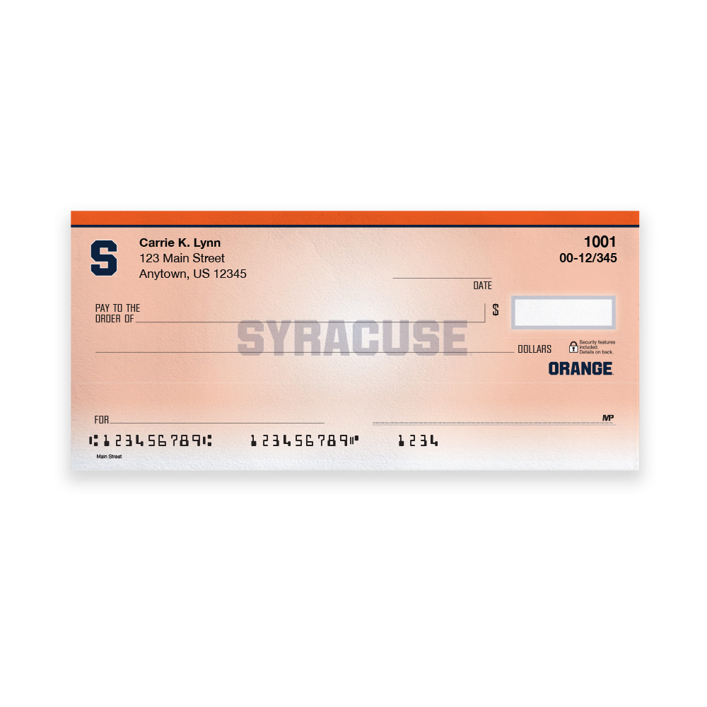 Syracuse University Collegiate Personal Check - Image 3