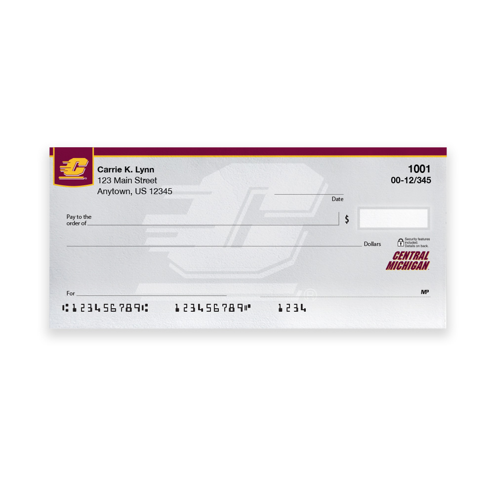 Central Michigan University Collegiate Personal Check - Image 2