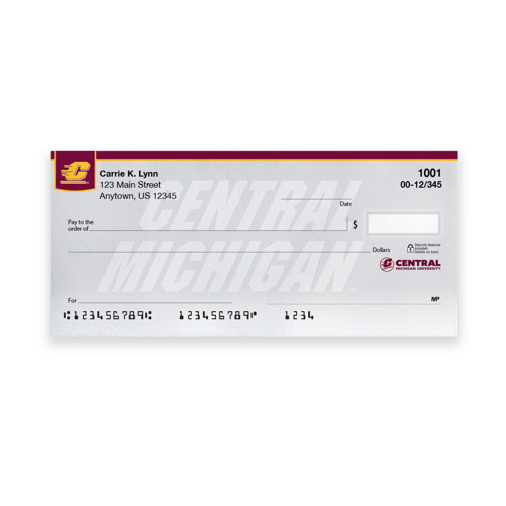 Central Michigan University Collegiate Personal Check - Image 3