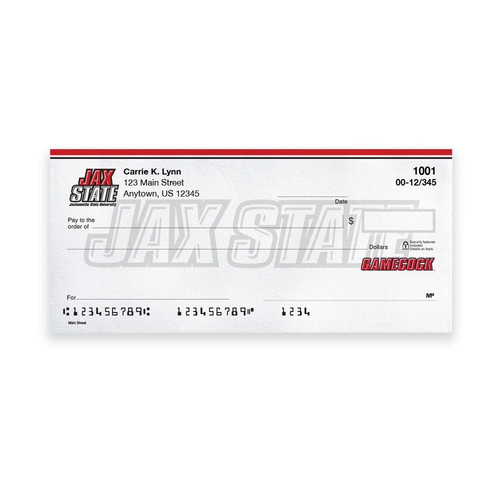 Jacksonville State University Collegiate Personal Check - Image 2
