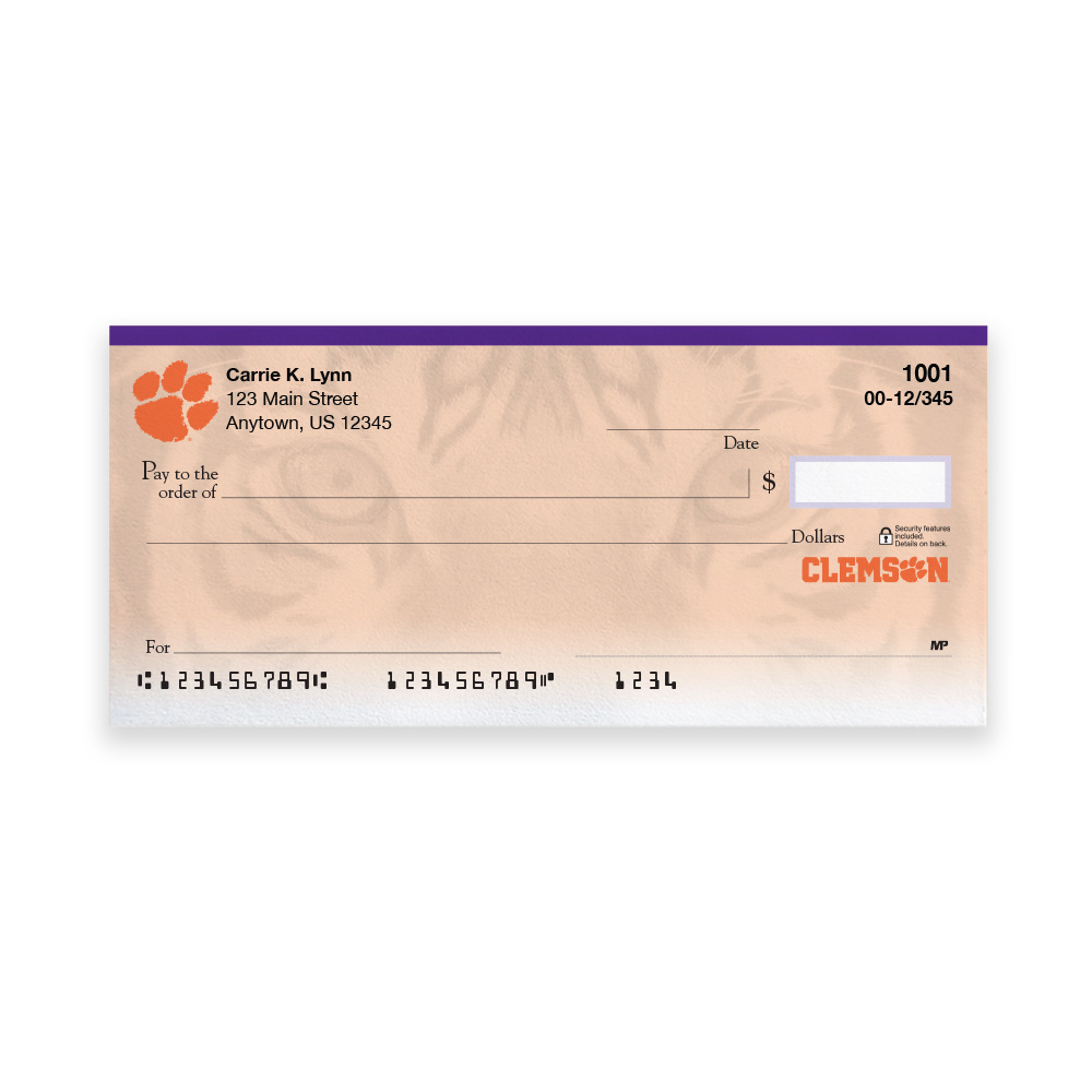 Clemson University Collegiate Personal Check - Image 2