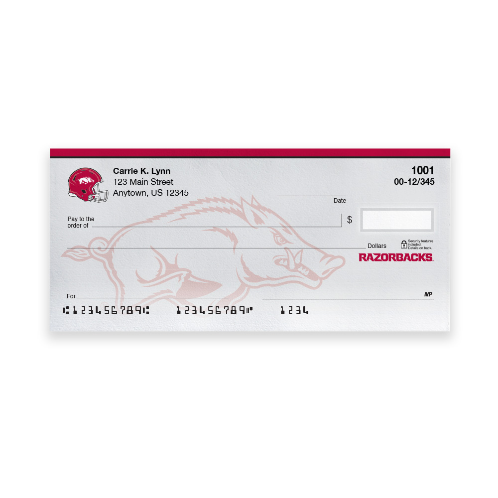 University of Arkansas Collegiate Personal Check - Image 2