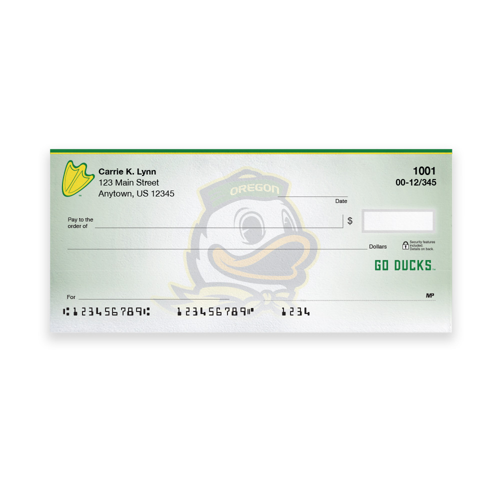 University of Oregon Collegiate Personal Check - Image 2