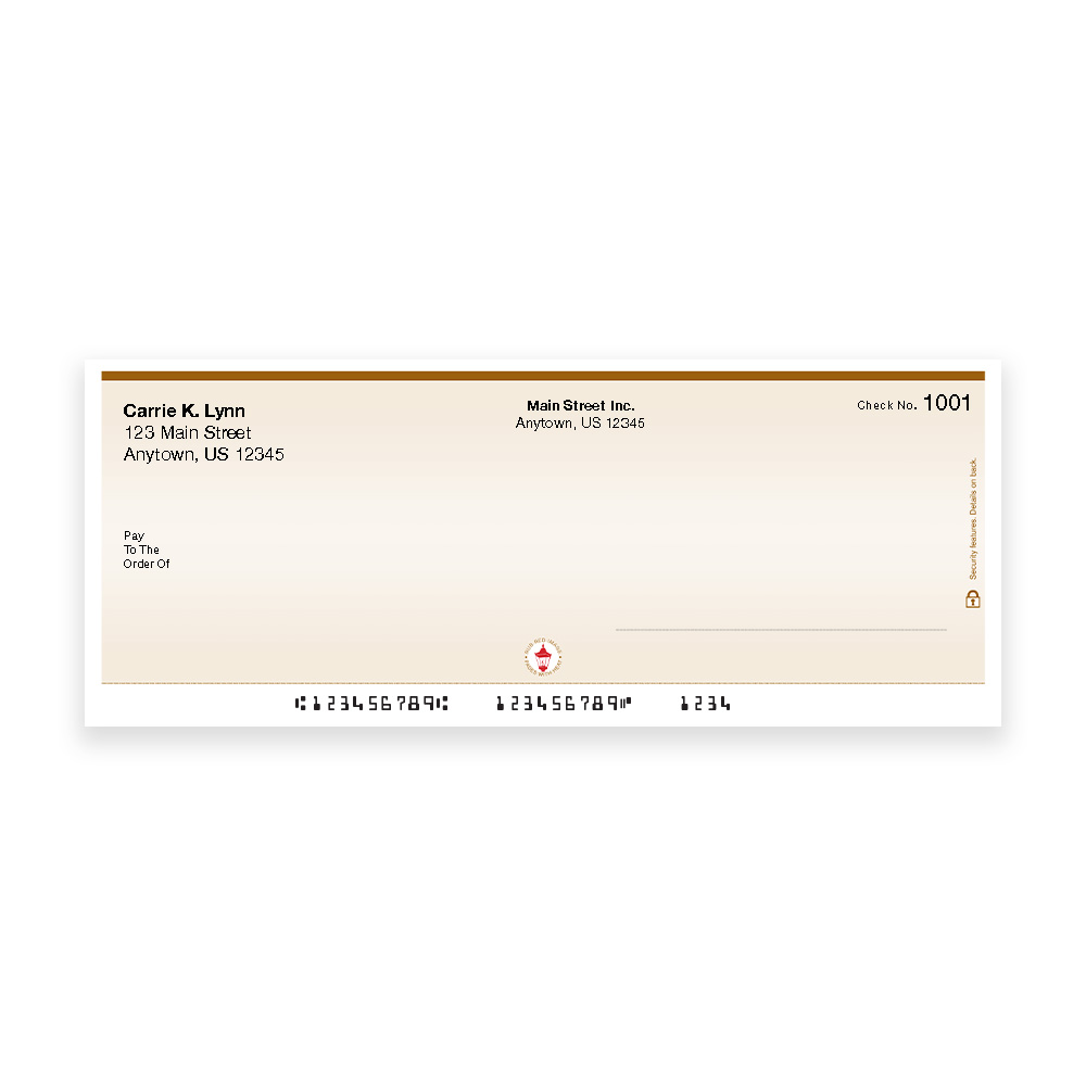 Tan Middle Computer Checks with Voucher - Image 2