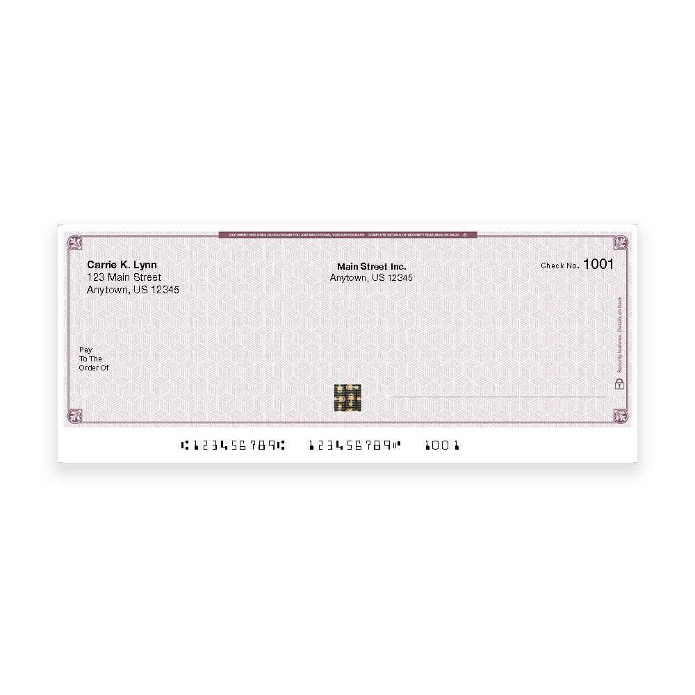 High Security Burgundy Middle Computer Checks with Voucher - Image 2