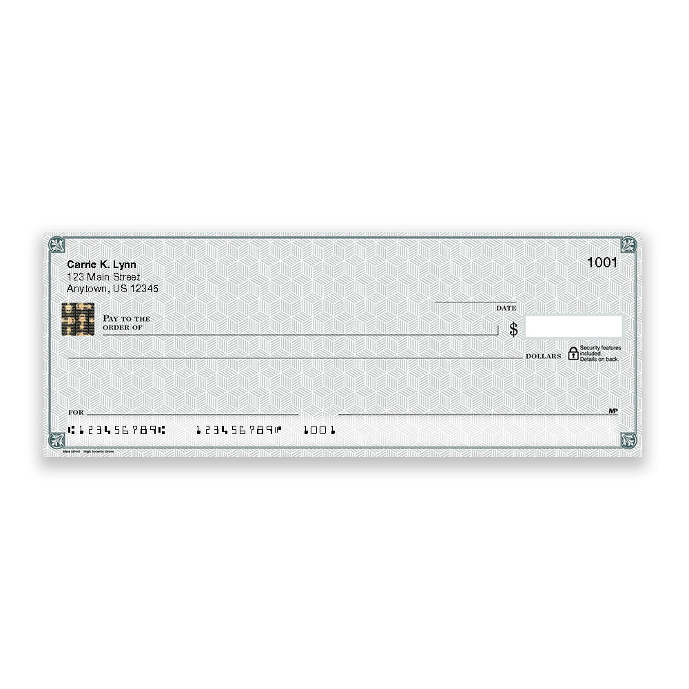 High Security Green 3-Per-Page Business Check - Image 2