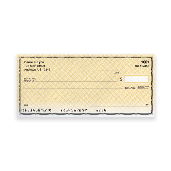 Traditional Gold Personal Check - Main Street Inc.