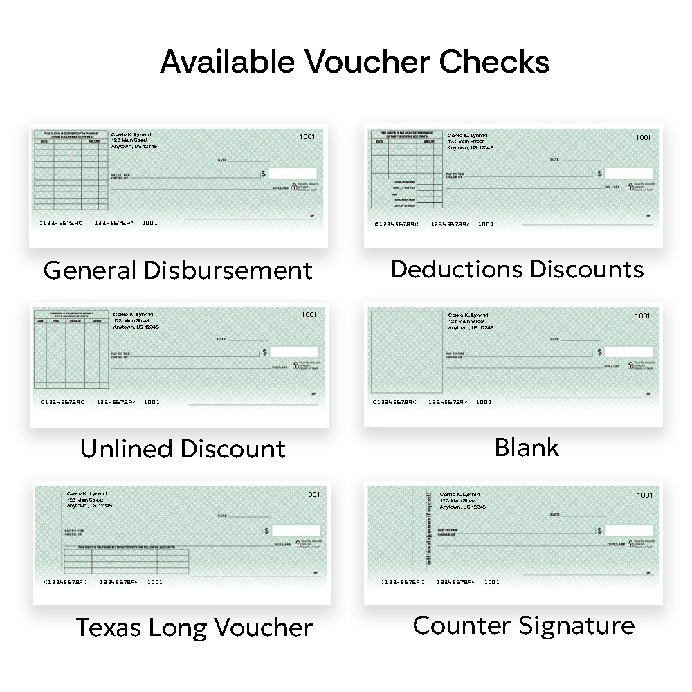 Traditional Green Business Voucher Checks - Image 2