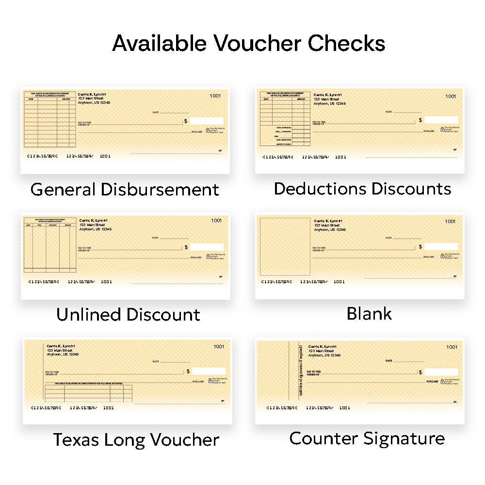 Traditional Gold Business Voucher Checks - Image 2