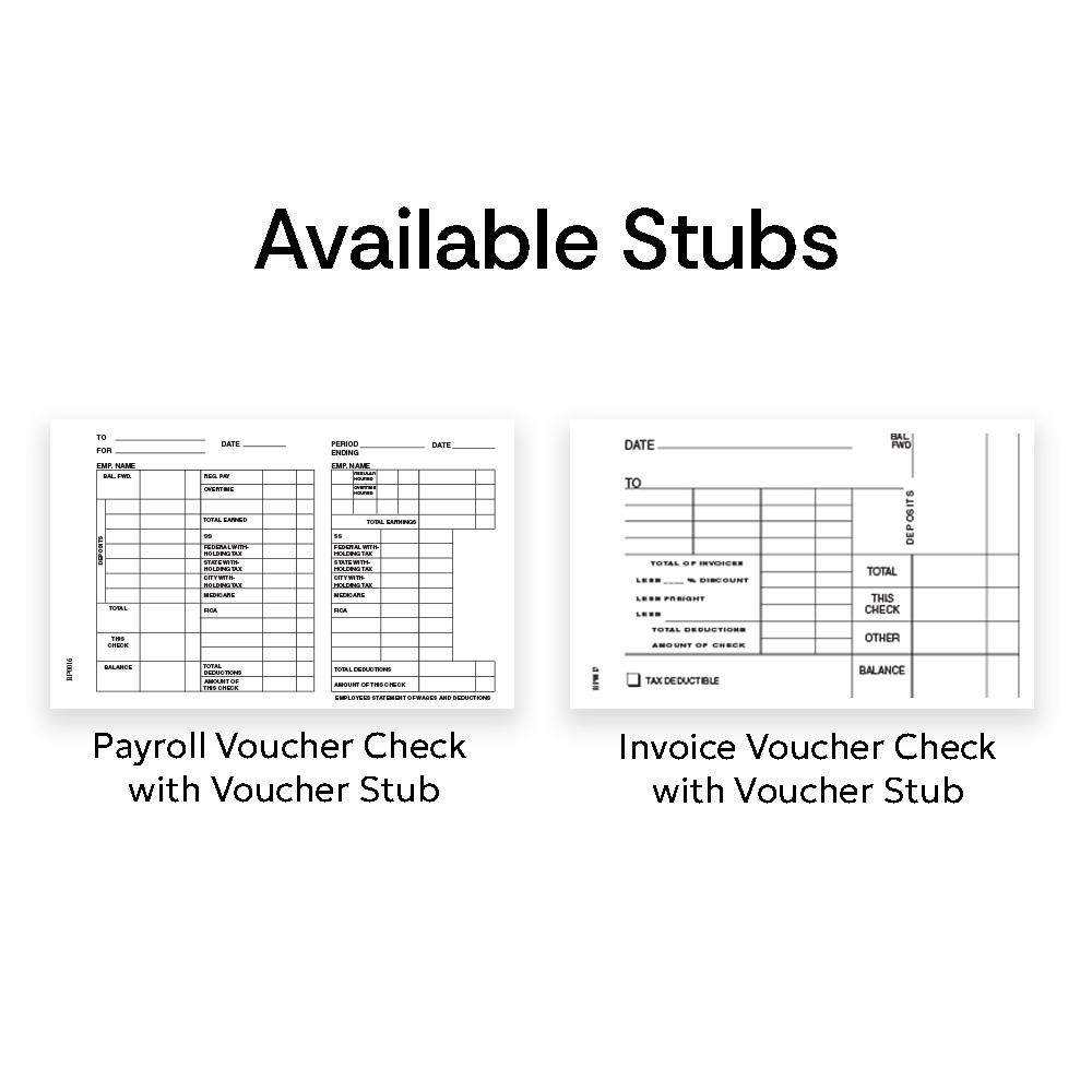 Traditonal Blue Business Voucher Checks with Voucher Stubs - Image 3