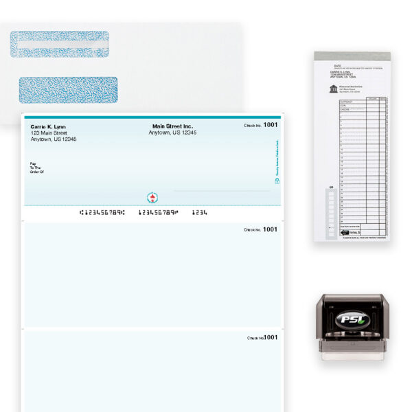 Teal Top Computer Check Bundle - Main Street Inc.