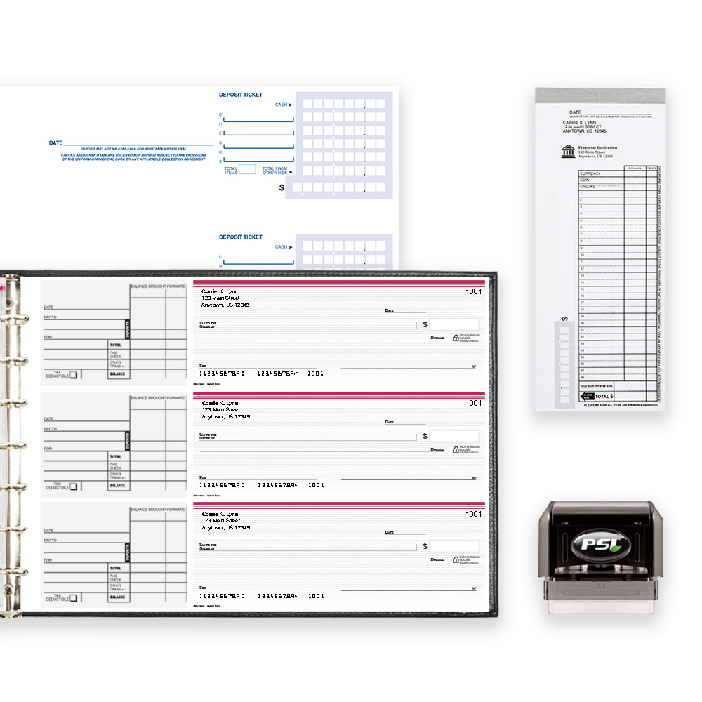 Cardinal Stripe 3-Per-Page Business Check Bundle
